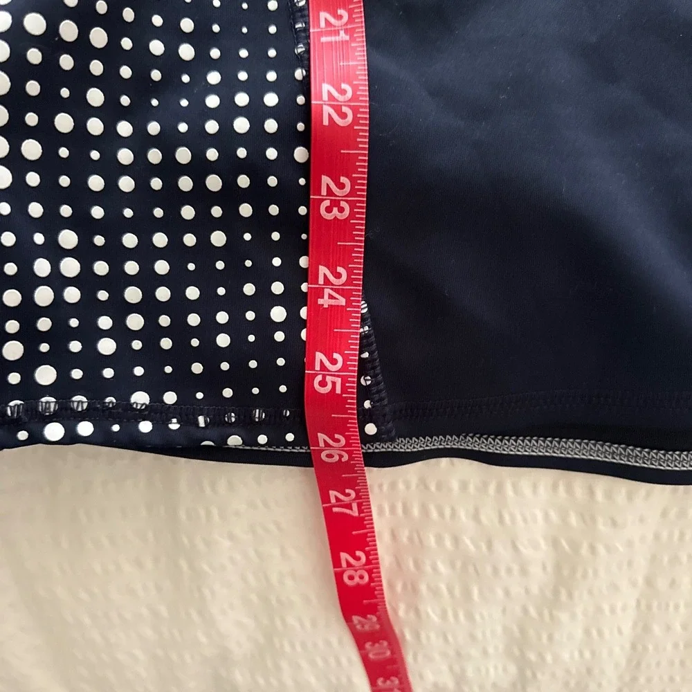 Athleta Running Wild 1/2 Zip Hooded Pullover Navy Polka Dot Athletic Women's L - Picture 8 of 8